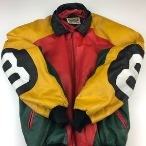 90’s Phase 2 Leather 8 Ball Jacket Size 3XL